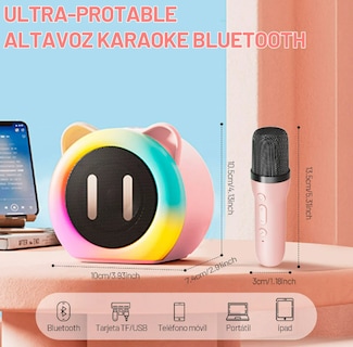 Foto 2 | Xtellar Altavoz Karaoke Bluetooth Portátil Premium Con Dos Micrófonos Y Efectos De Voz