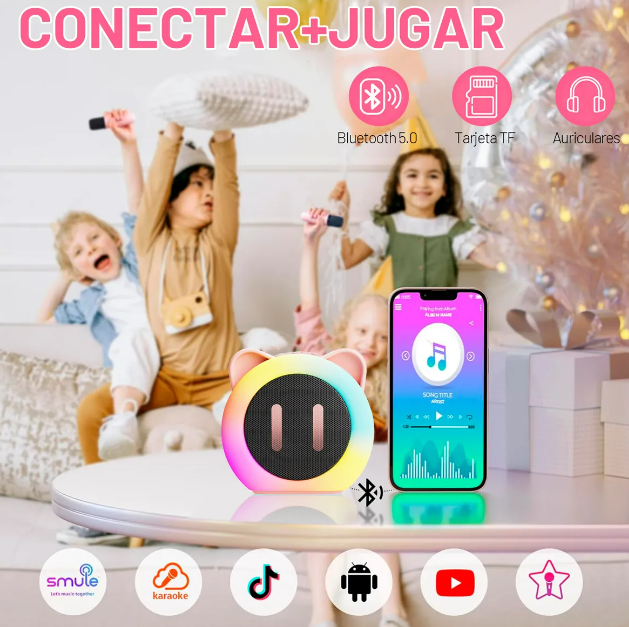 Foto 4 pulgar | Xtellar Altavoz Karaoke Bluetooth Portátil Premium Con Dos Micrófonos Y Efectos De Voz