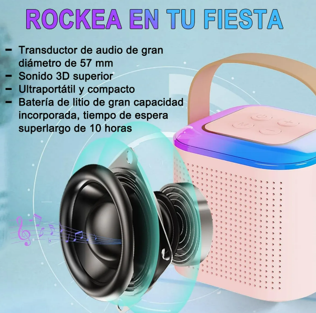 Foto 3 pulgar | Xtellar Bocinas Bluetooth Profesionales Con Micrófonos Y Luces Led Para Estelar Karaoke