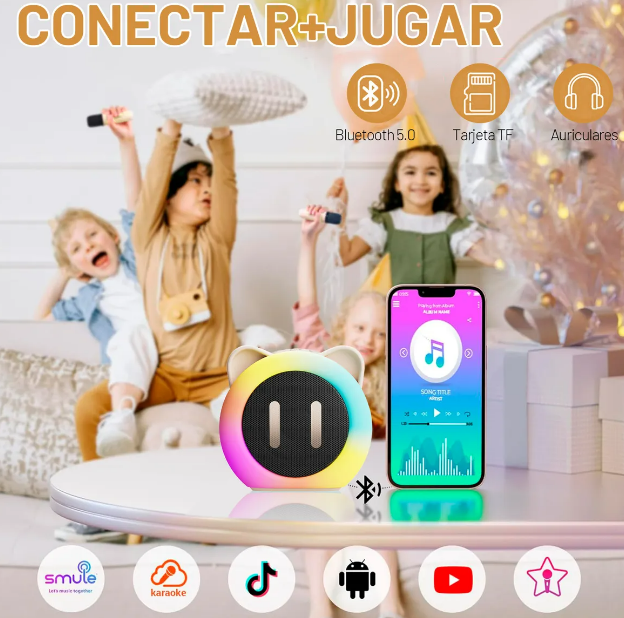 Foto 5 pulgar | Xtellar Altavoz Karaoke Bluetooth Portátil Premium Con Dos Micrófonos Y Efectos De Voz