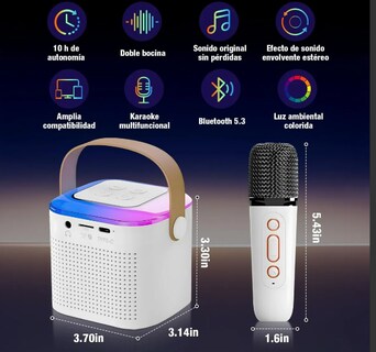 Foto 4 | Xtellar Bocinas Bluetooth Profesionales Con Micrófonos Y Luces Led Para Estelar Karaoke