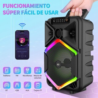 Foto 2 | Bocina Amplificada 8 Pulgadas Con Microfono Inalambrico Eo Safe Imports Esi-20188 Negro
