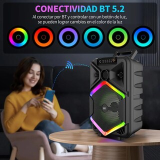 Foto 3 | Bocina Amplificada 8 Pulgadas Con Microfono Inalambrico Eo Safe Imports Esi-20188 Negro