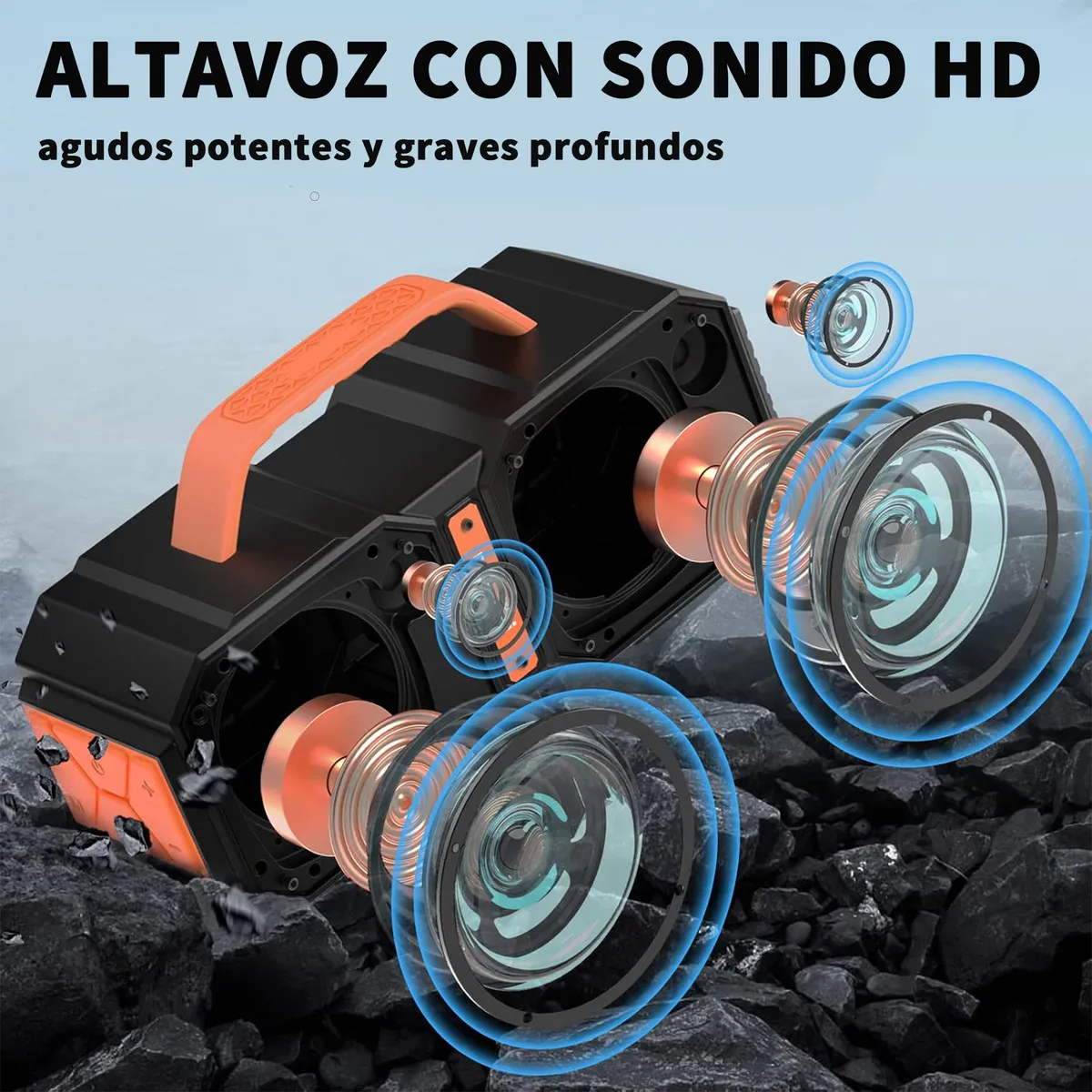 Foto 2 | Bocina Portátil Bluetooth 60w Eo Safe Imports Esi-20189 Negro