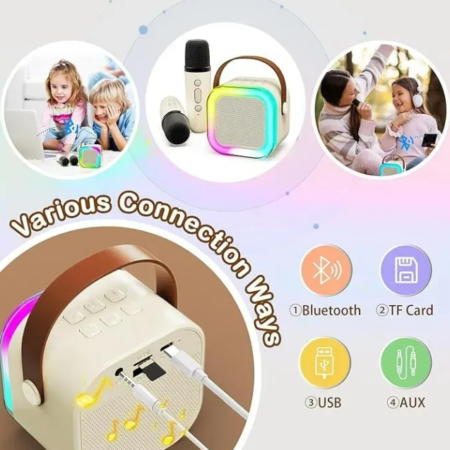 Foto 3 pulgar | Bocina Xtellar Karaoke Con Bluetooth  Recargable Y Portátil  Incluye 2 Micrófonos
