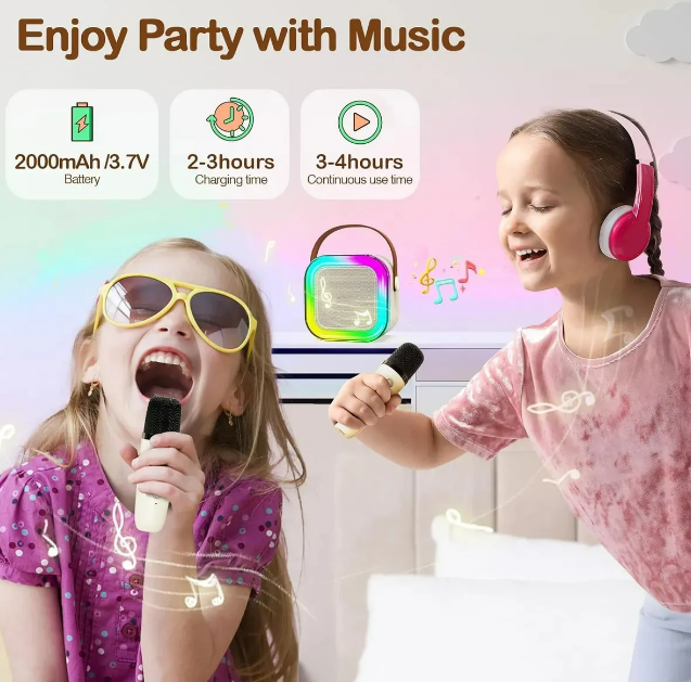 Foto 4 pulgar | Bocina Xtellar Karaoke Con Bluetooth  Recargable Y Portátil  Incluye 2 Micrófonos