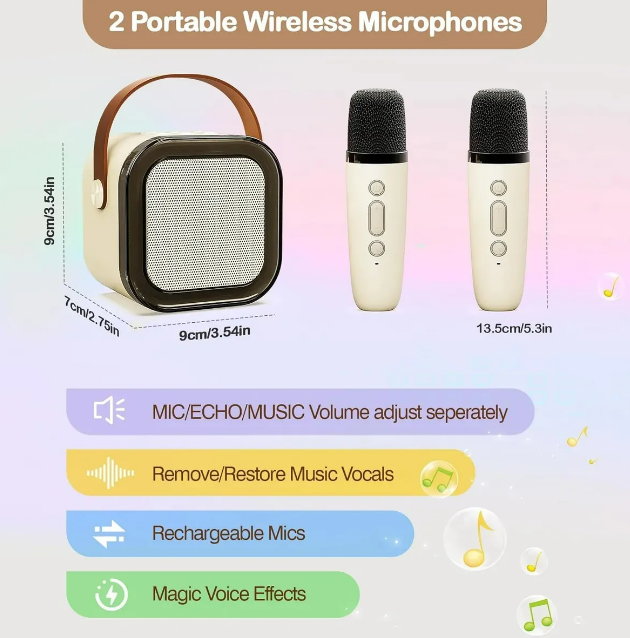 Foto 5 pulgar | Bocina Xtellar Karaoke Con Bluetooth  Recargable Y Portátil  Incluye 2 Micrófonos