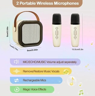 Foto 4 | Bocina Xtellar Karaoke Con Bluetooth Recargable Y Portátil Incluye 2 Micrófonos