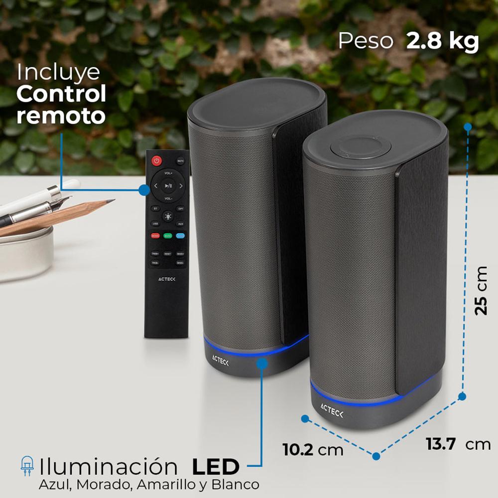 Foto 5 pulgar | Bocinas Acteck Dynamic Exact X Bs660 Inalámbricas Sonido 2.0 Bluetooth 5.3 50w Rms Control Remoto Il