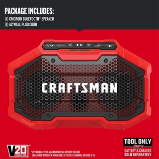 Foto 2 | Altavoz Bluetooth Portátil Inalámbrico Craftsman V20 Cmcr001b - Venta Internacional.
