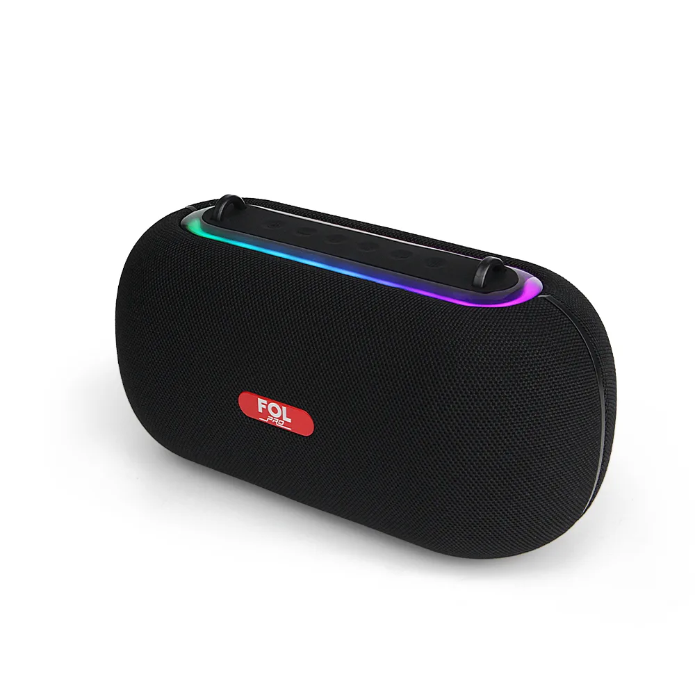 Bocina Fol Inalámbrica Bluetooth Tws Portátil Recargable 30w Negro Fs-r317
