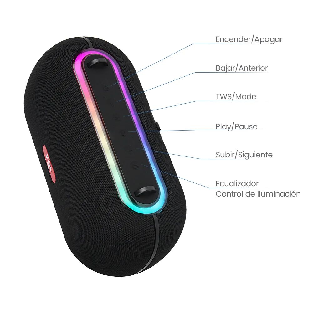 Foto 6 pulgar | Bocina Fol Inalámbrica Bluetooth Tws Portátil Recargable 30w Negro Fs-r317