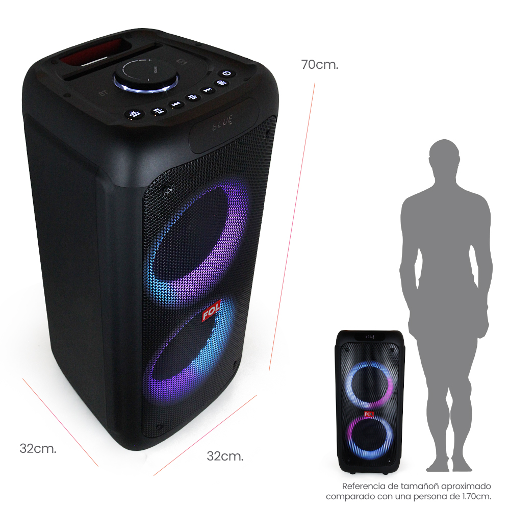 Foto 5 pulgar | Bocina Fol Inalámbrica Bluetooth Tws Portátil Recargable 60w Negro Fs-l299