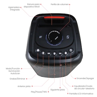 Foto 5 | Bocina Fol Inalámbrica Bluetooth Tws Portátil Recargable 60w Negro Fs-l299
