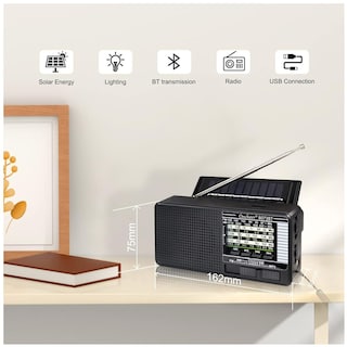 Foto 4 | Bocina Bluetooth Con Panel Solar Radio Fm Am Usb Microsd Y Lampara Camping