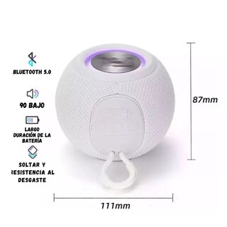 Foto 5 | Bocina Bluetooth Portátil Anti Salpicaduras Tipo Pod Con Luz