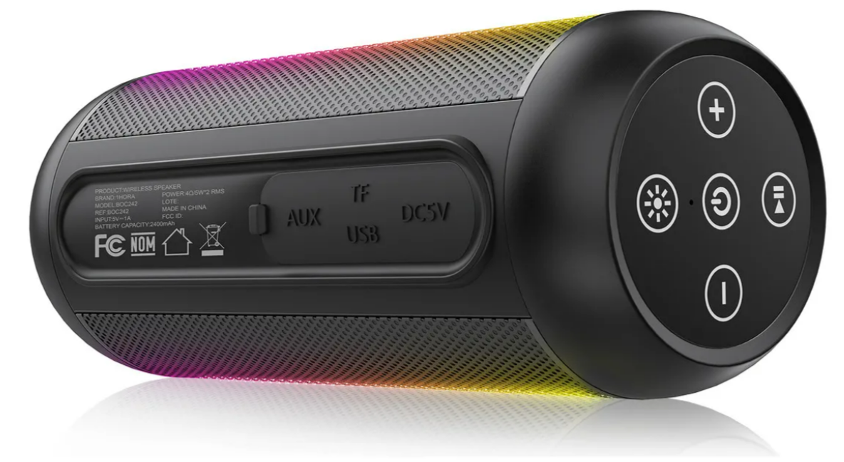 Foto 3 pulgar | Xtellar Bocina Portátil Bluetooth: Altavoz Subwoofer Con Carga Tipo C Y Luces Rgb – Negro