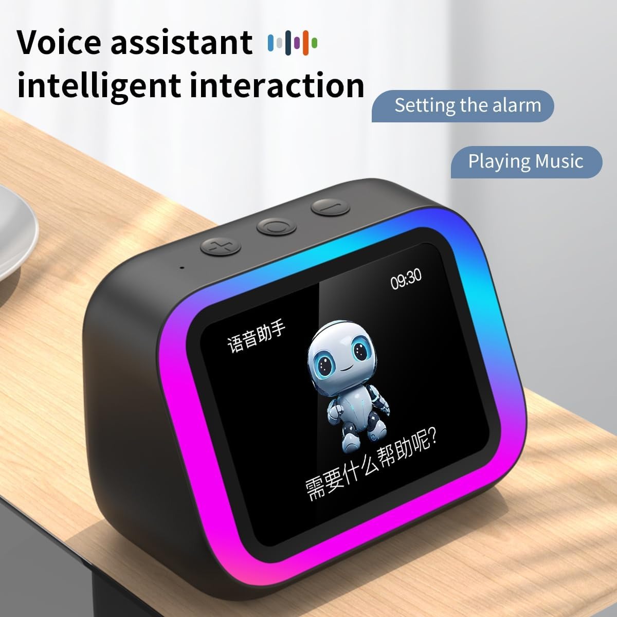 Foto 4 pulgar | Bocina Recargable Portátil Con Reloj Despertador Con Pantalla Led y luz led