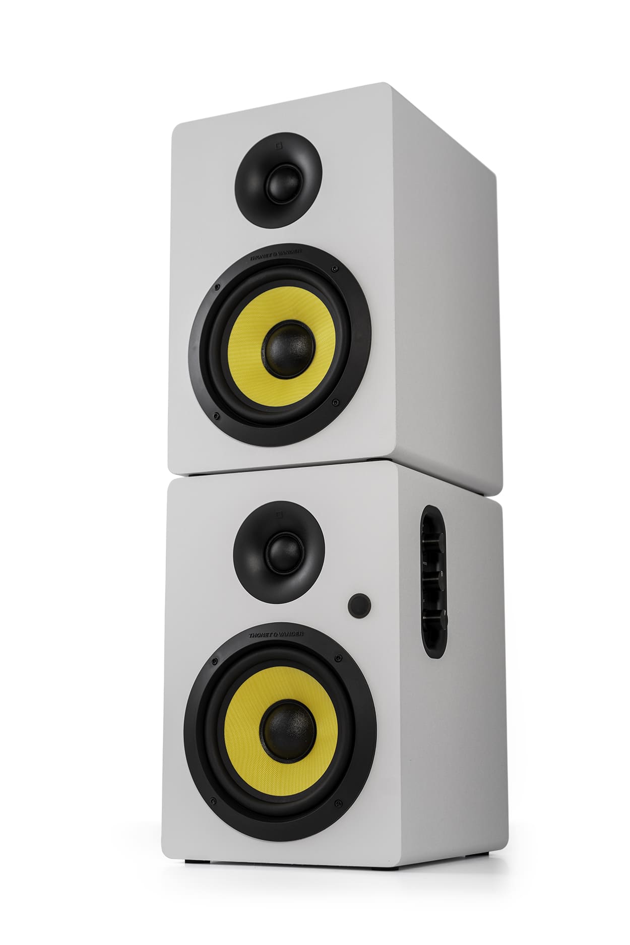 Bocinas Thonet & Vander Kürbis 2.0 Bluetooth 5.0  Control Remoto 72w Rms  Rca  Óptico – Blanco