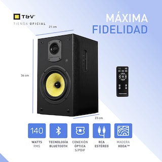 Foto 6 | Bocinas Thonet & Vander Kugel 2.0 Bluetooth Aptx Rca Control Remoto Negro
