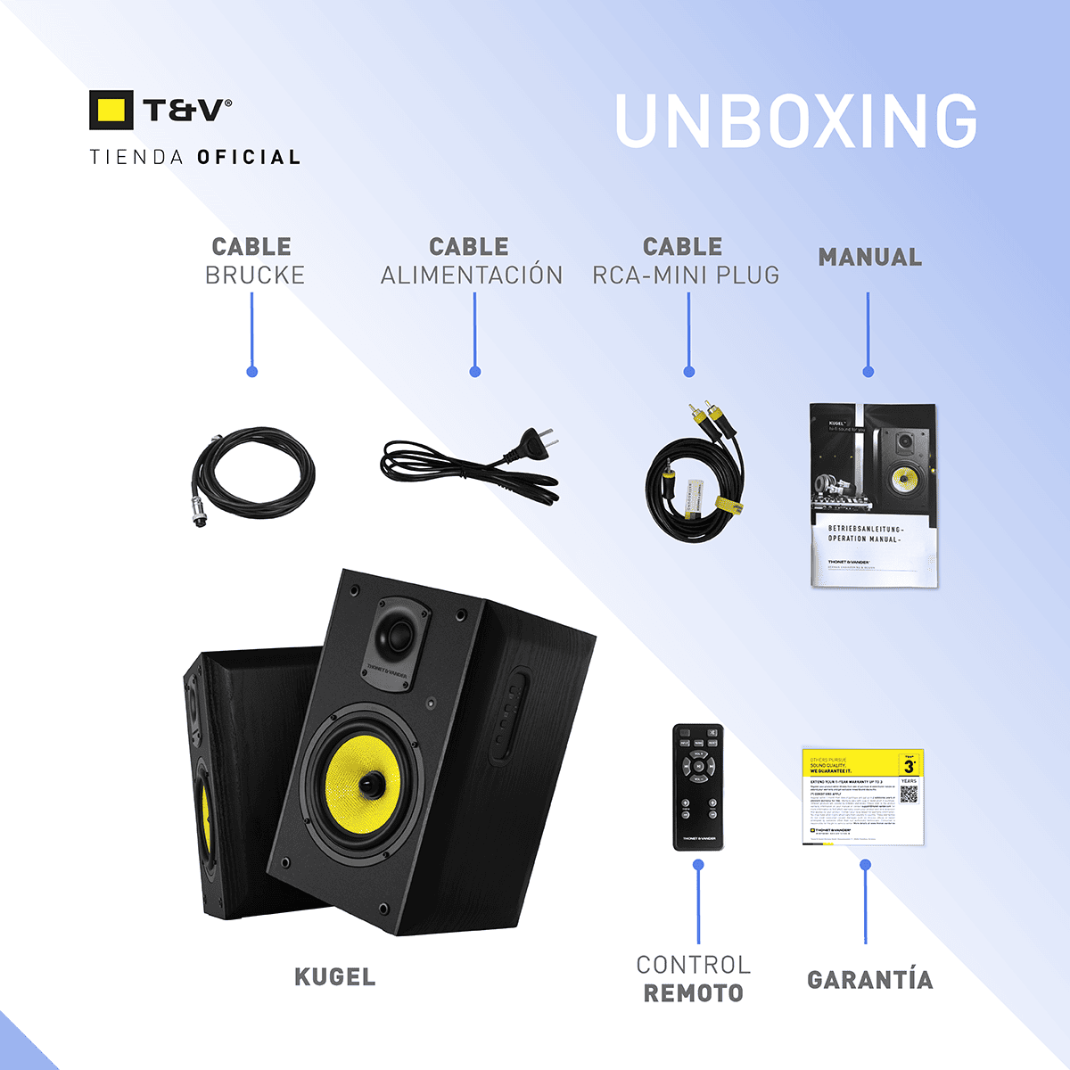 Foto 9 pulgar | Bocinas Thonet & Vander Kugel 2.0 Bluetooth Aptx  Rca  Control Remoto Negro