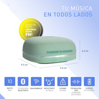 Foto 5 | Bocina Portátil Thonet & Vander Duett – 10w Rms Bluetooth 5.0 Ipx4 Radio Fm Tws Led Batería 8 H