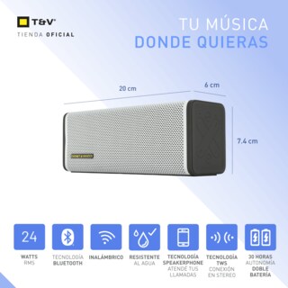 Foto 5 | Bocina Portátil Thonet & Vander Frei Topp – 24w Rms Bluetooth 5.0 Tws Ipx4