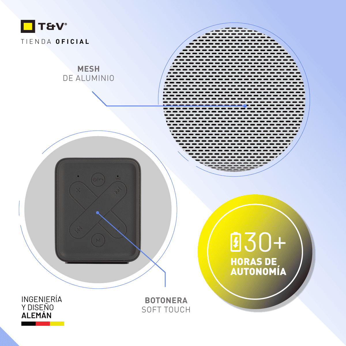 Foto 7 pulgar | Bocina Portátil Thonet & Vander Frei Topp – 24w Rms  Bluetooth 5.0  Tws  Ipx4