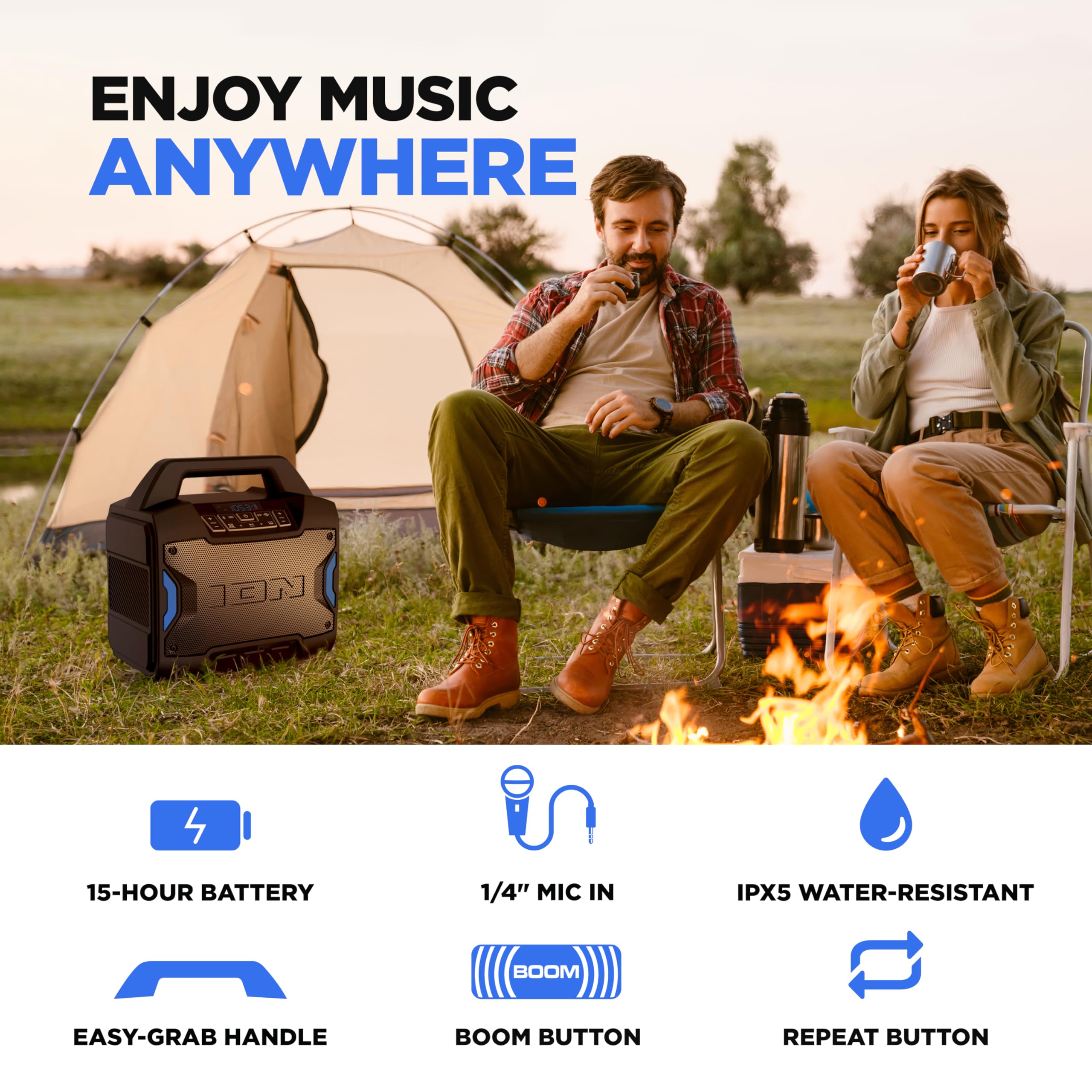 Foto 5 pulgar | Altavoz Bluetooth Portátil Para Exteriores Ion Tailgater Boom 60w - Venta Internacional.