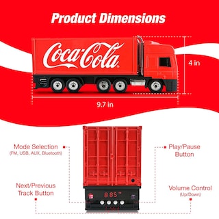 Foto 5 | Bocina Bt Coca-cola Truck Pop Bottle