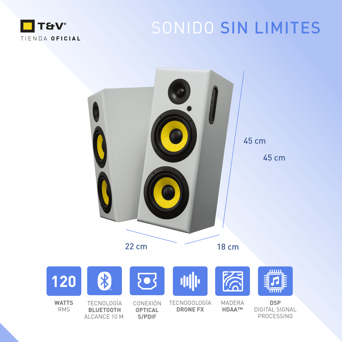 Foto 5 pulgar | Bocinas 2.0 Bluetooth 120w Thonet & Vander Hoch Gen2 Con Bass Reflex Y Dsp