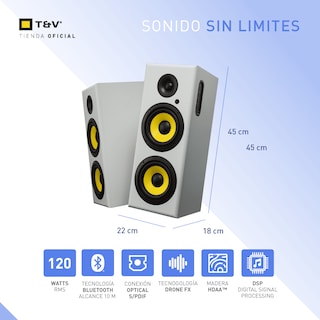 Foto 4 | Bocinas 2.0 Bluetooth 120w Thonet & Vander Hoch Gen2 Con Bass Reflex Y Dsp