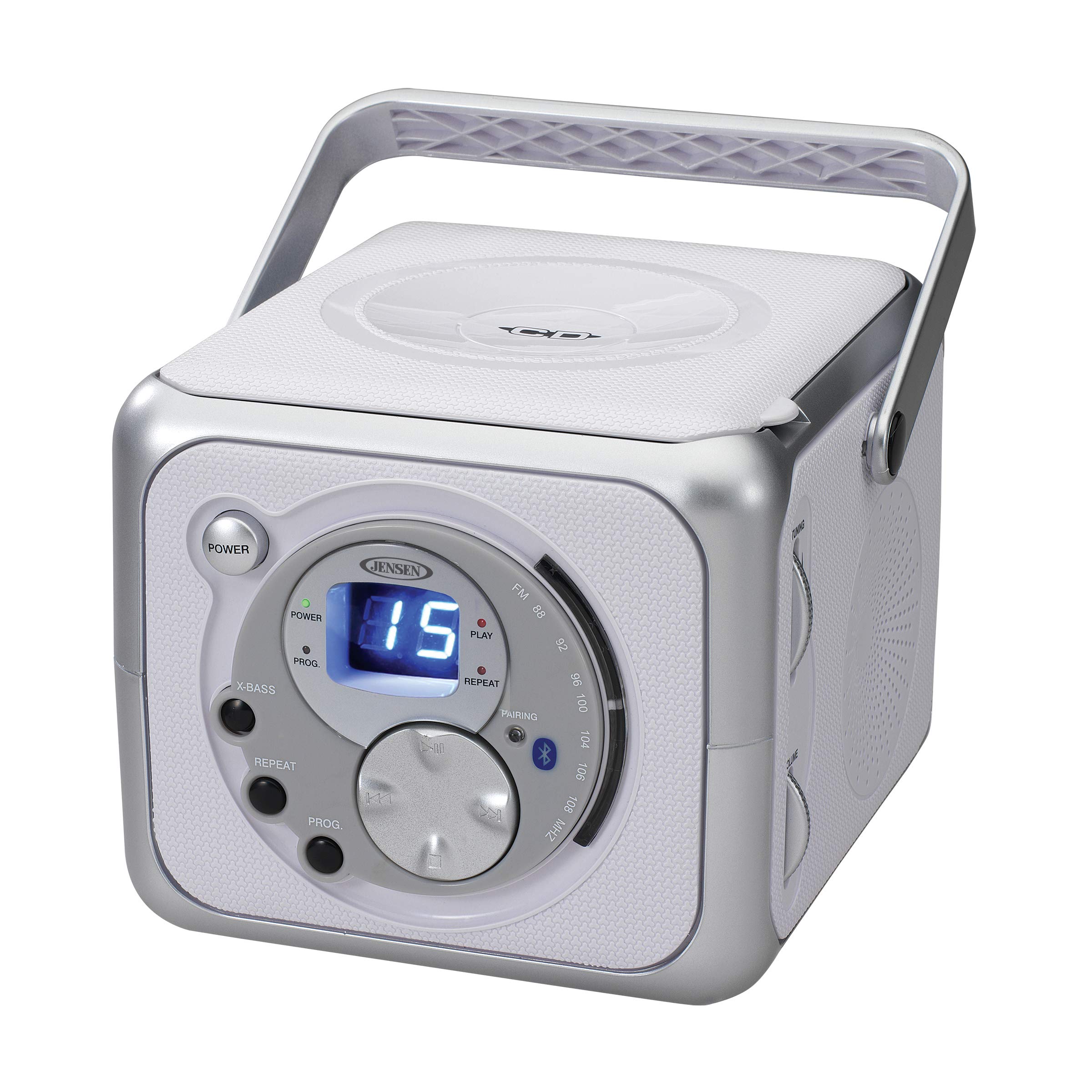 Foto 1 | Boombox Jensen Fm Estéreo Cd555 Bluetooth Plateado - Venta Internacional.
