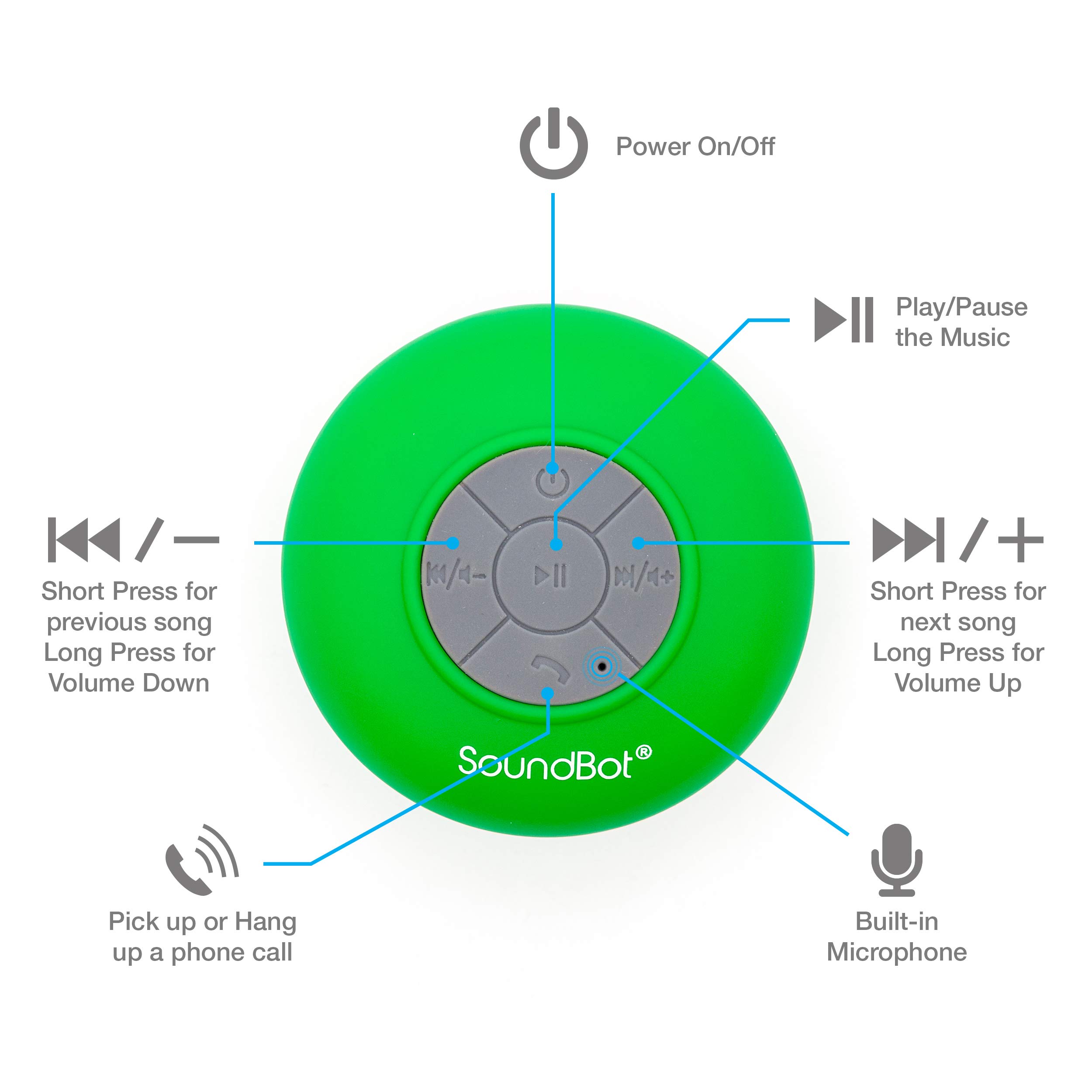 Foto 4 pulgar | Altavoz Bluetooth Para Ducha Soundbot Sb510 Hd Resistente Al Agua - Venta Internacional.