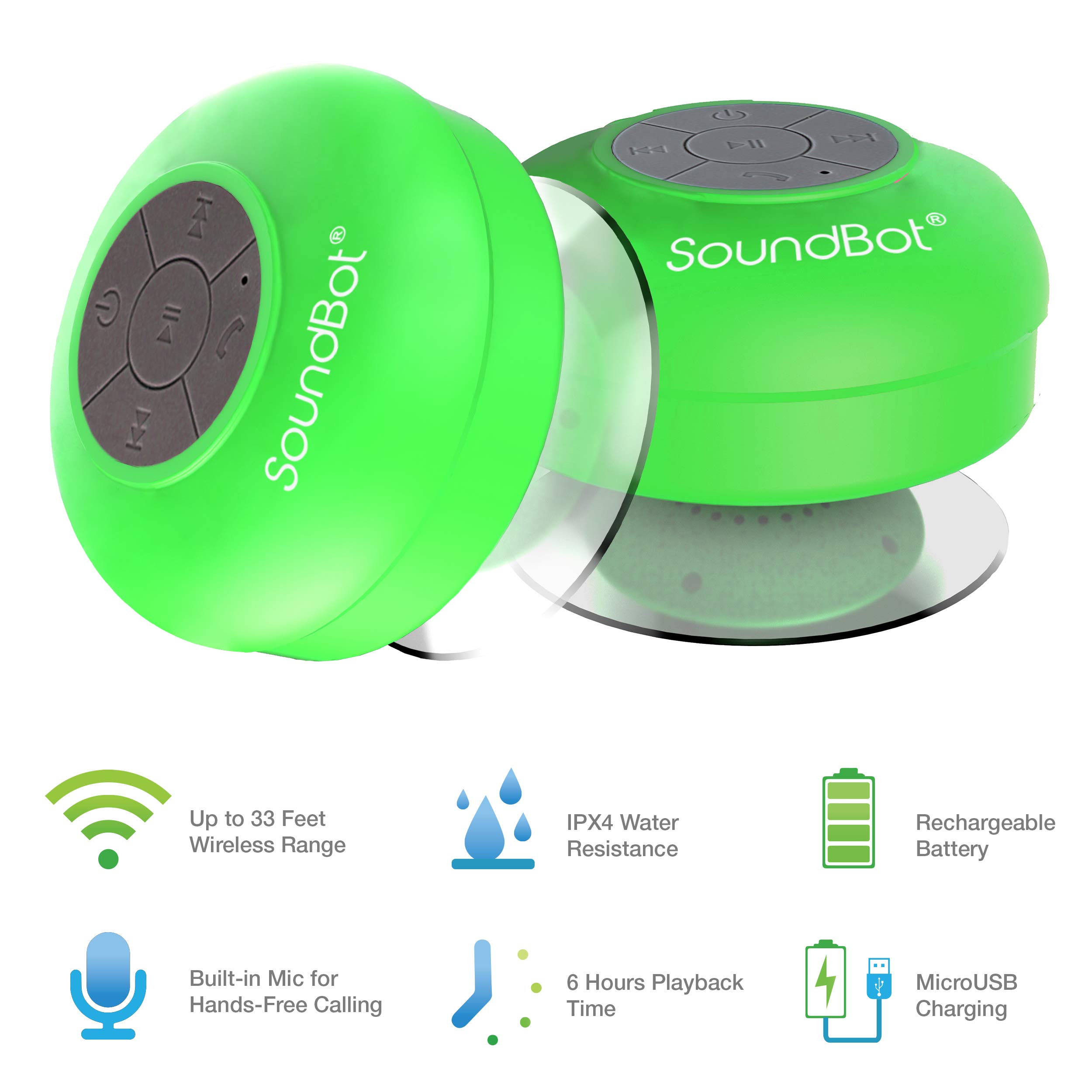 Foto 4 | Altavoz Bluetooth Para Ducha Soundbot Sb510 Hd Resistente Al Agua - Venta Internacional.