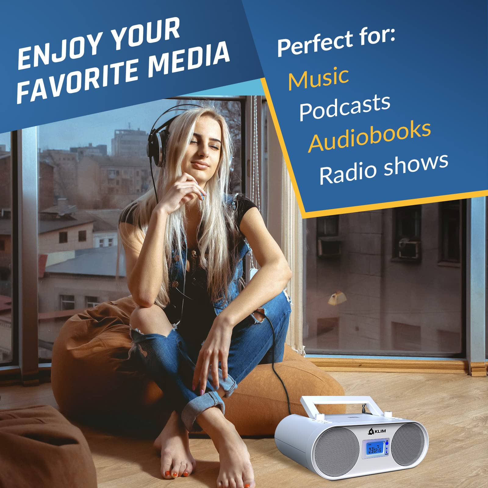 Foto 4 | Reproductor De Cd Portátil Boombox Klim Boombox B4 Con Bluetooth - Venta Internacional.