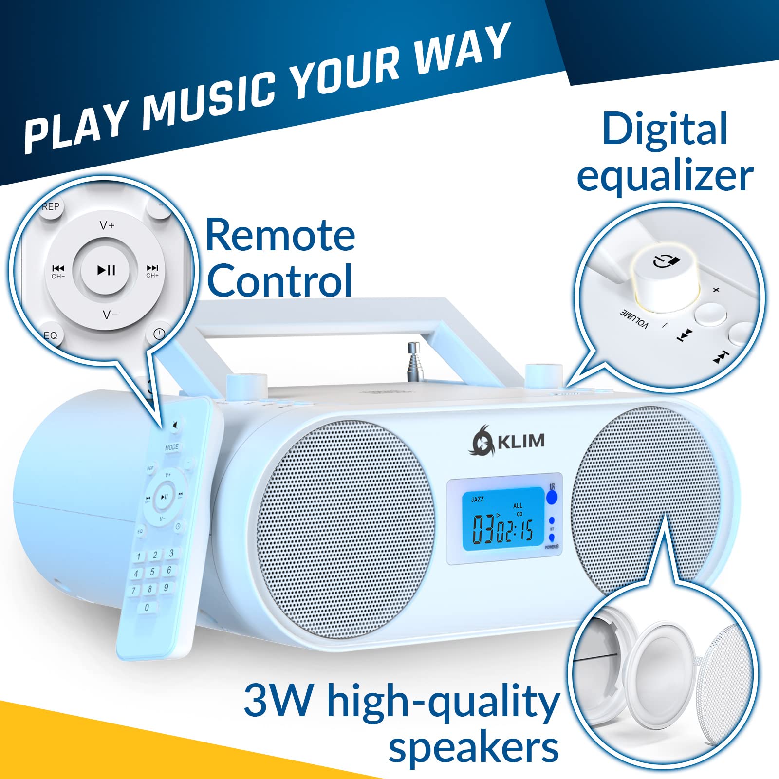 Foto 6 | Reproductor De Cd Portátil Boombox Klim Boombox B4 Con Bluetooth - Venta Internacional.