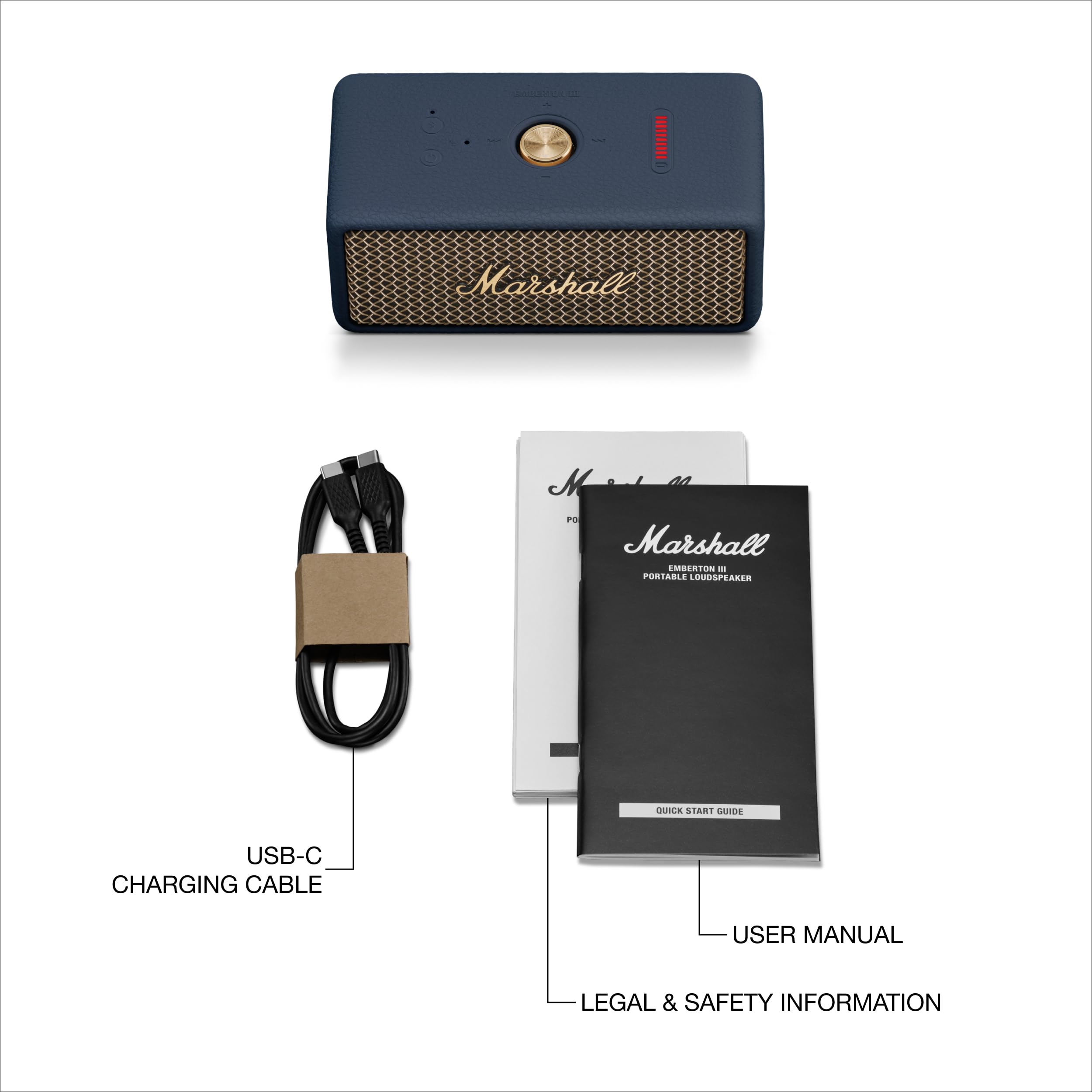 Foto 7 pulgar | Altavoz Bluetooth Marshall Emberton Iii Azul Medianoche - Venta Internacional.