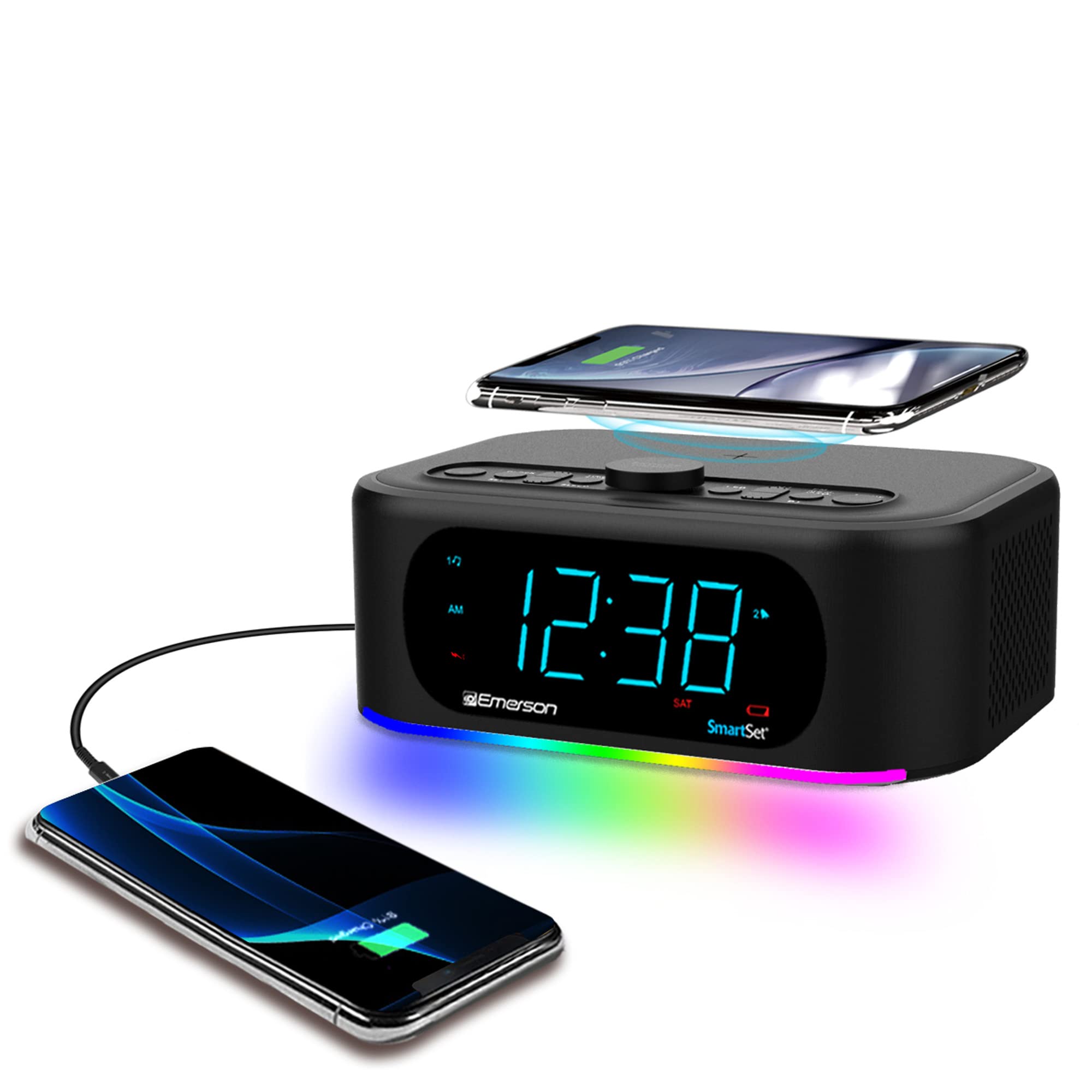 Foto 2 pulgar | Altavoz Bluetooth Emerson Smartset De 7 Colores Y 10 W Con Carga Inalámbrica - Venta Internacional.