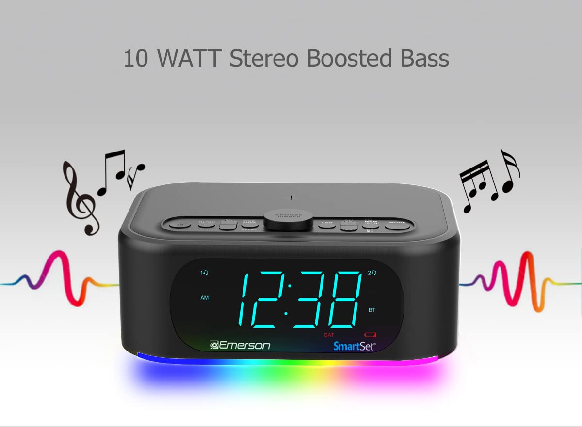 Foto 3 pulgar | Altavoz Bluetooth Emerson Smartset De 7 Colores Y 10 W Con Carga Inalámbrica - Venta Internacional.