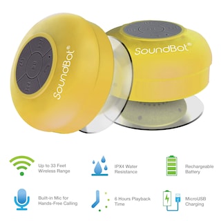 Foto 3 | Altavoz De Ducha Soundbot Sb510 Hd Bluetooth Amarillo - Venta Internacional.