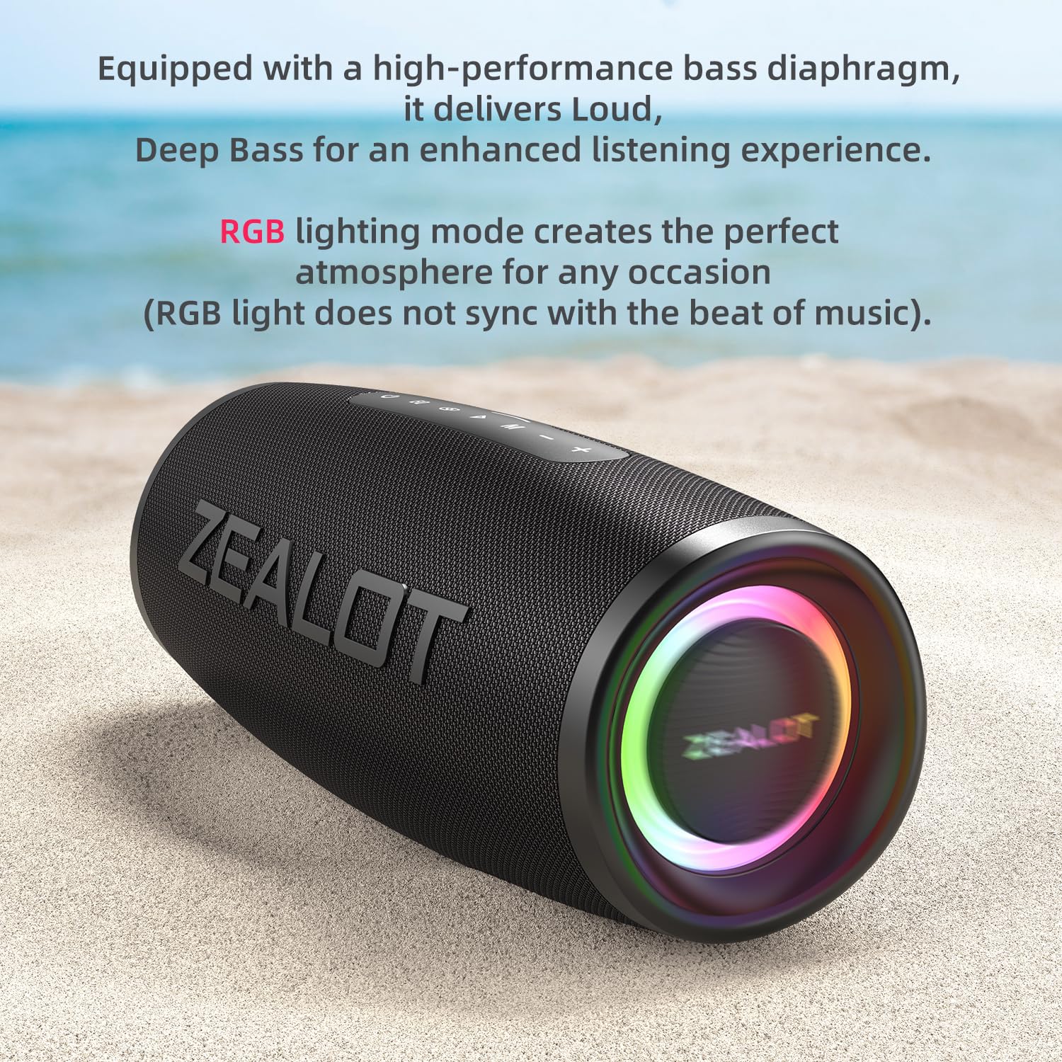 Foto 2 | Altavoz Bluetooth Zealot S56 Inalámbrico Con Graves Profundos De 50 W Ipx7 - Venta Internacional.