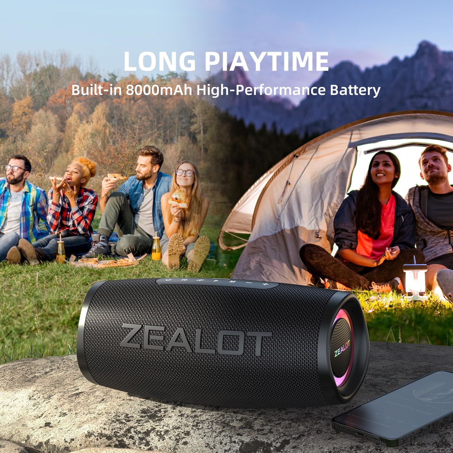 Foto 5 | Altavoz Bluetooth Zealot S56 Inalámbrico Con Graves Profundos De 50 W Ipx7 - Venta Internacional.
