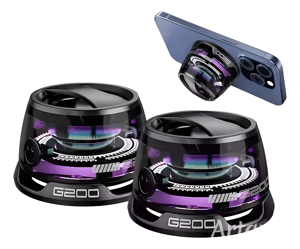 Foto 2 pulgar | Duo De Bocinas Bluetooth  Recargables  Portatiles  Magneticas Con Luces Rgb.