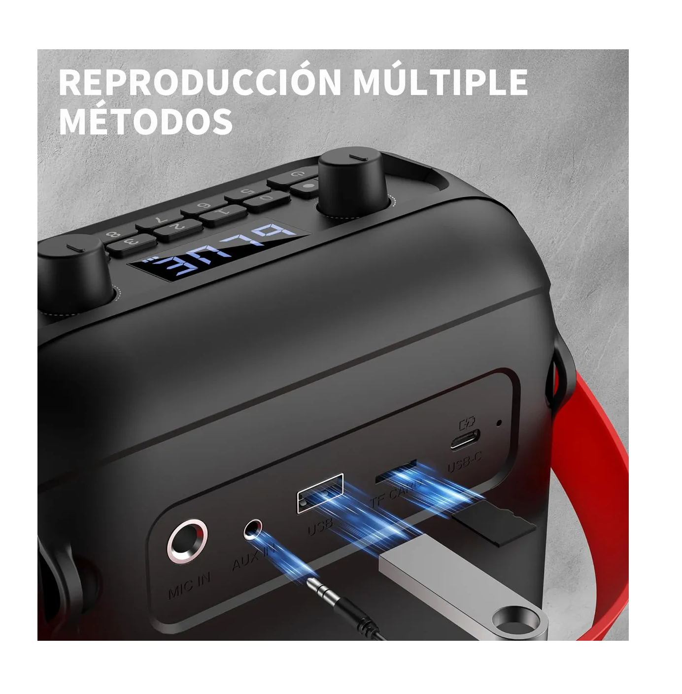 Foto 4 pulgar | Bocina Portátil Bluetooth 5.3 Recargable Inalámbrico 40w Altavoz Negro