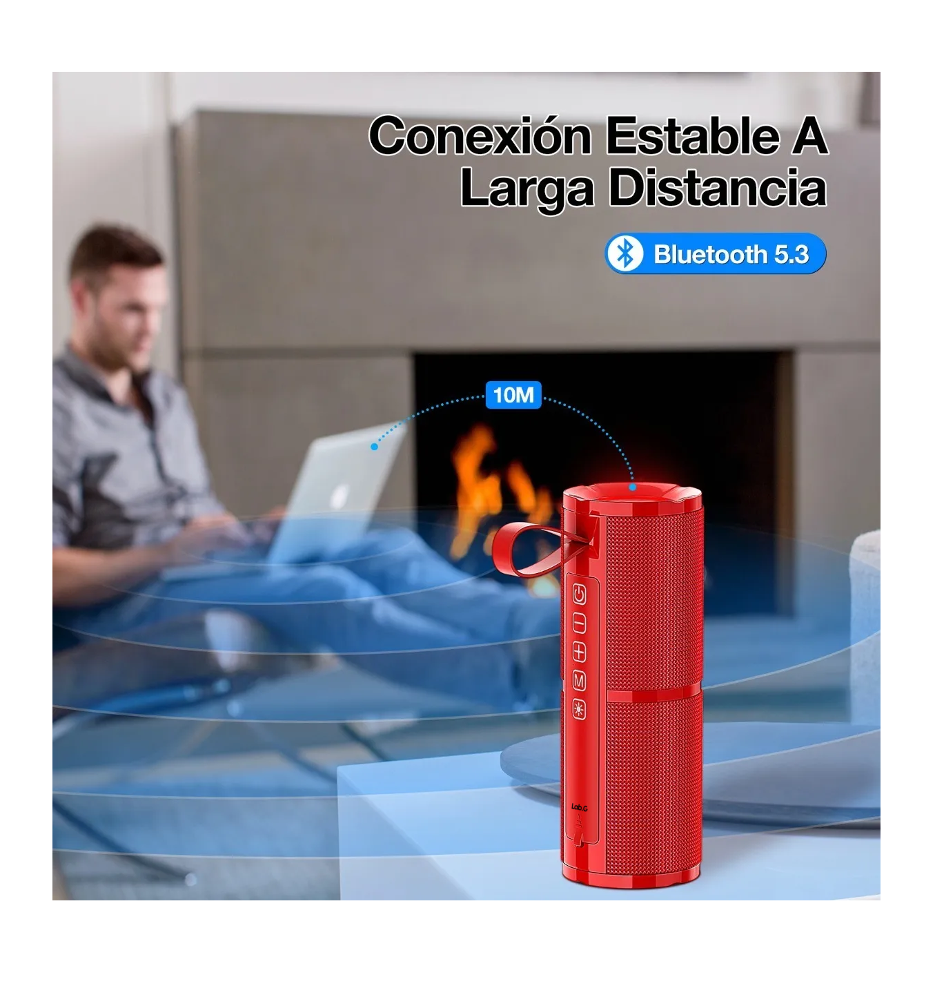 Foto 4 | Bocina Bluetooth 5.1 Portátil Roja