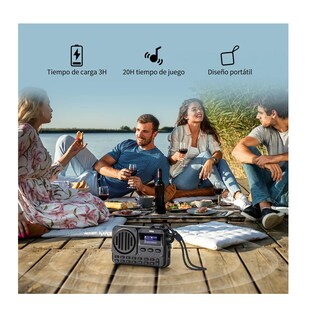 Foto 4 | Bocina Bluetooth Superportátil Con Radio Fm Negro