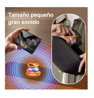 Foto 5 | Altavoz Magnético Portátil Para Bluetooth Multifuncional Rgb Naranja