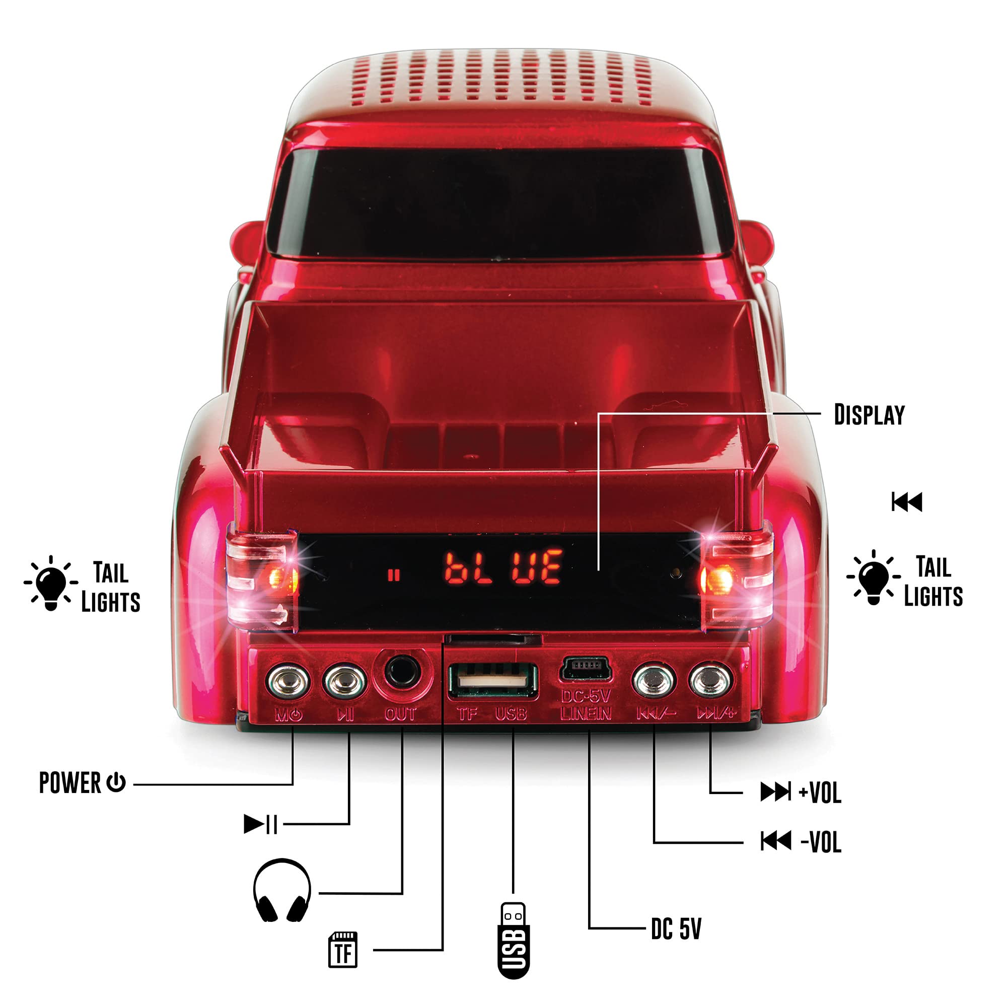 Foto 3 | Altavoz Bluetooth Qfx Bt-1956 Rd  Réplica De Camioneta  Rojo - Venta Internacional.