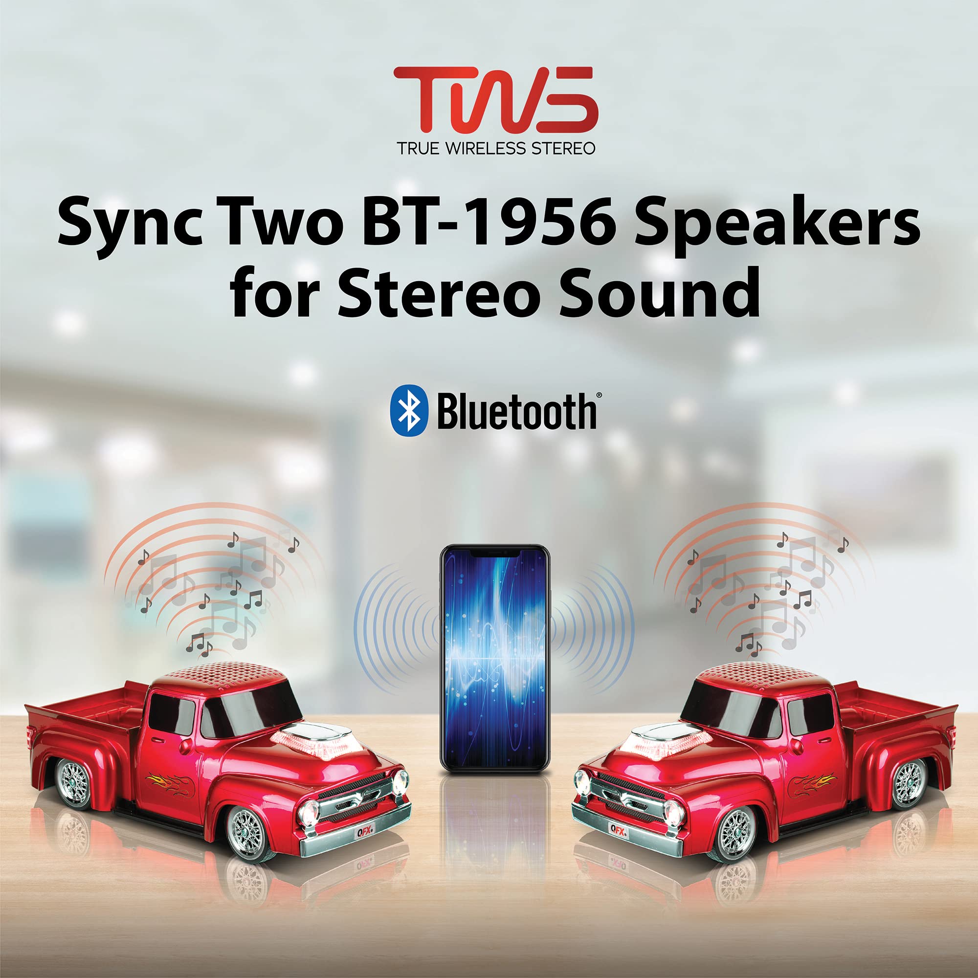 Foto 7 pulgar | Altavoz Bluetooth Qfx Bt-1956 Rd  Réplica De Camioneta  Rojo - Venta Internacional.